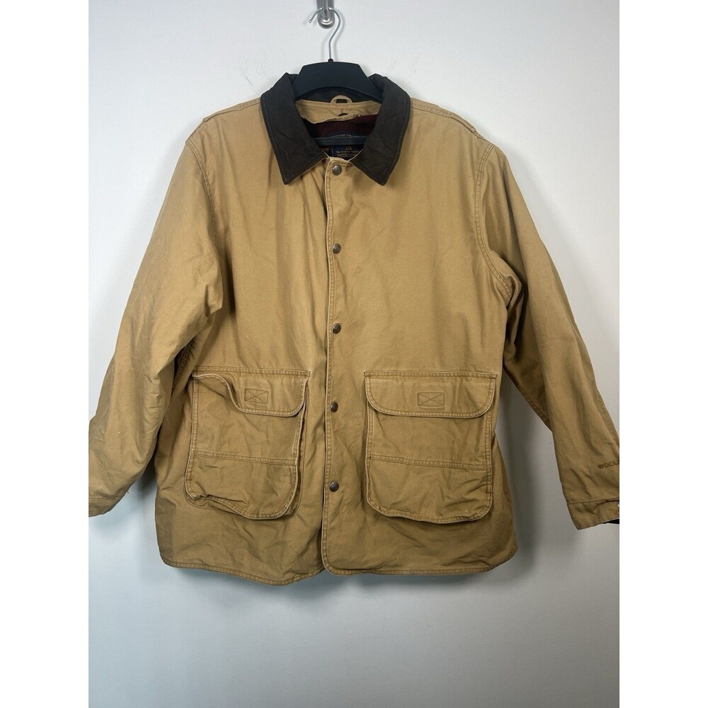Woolrich XL Coat Field Chore Jacket Green Blanket Flannel Lined Workwear